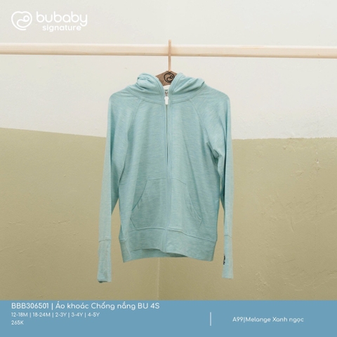 (12M-4Y) BU - Áo Chống nắng có mũ BU 4S BBB306501 - Melange Xanh ngọc
