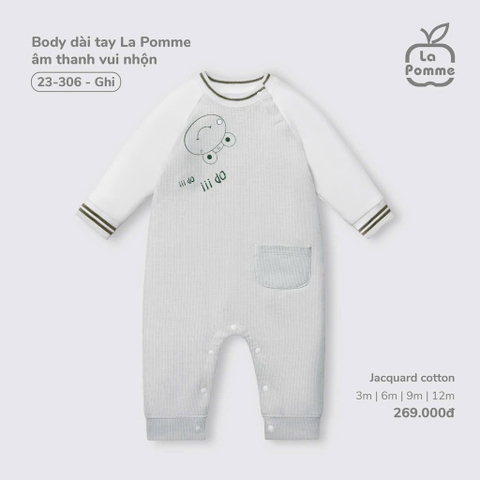 (3M-12M) LP - Body dài tay La Pomme âm thanh vui nhộn - Ghi