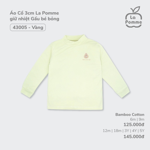 (6M-4Y) LP - Áo Cổ 3cm La Pomme giữ nhiệt Gấu bé bỏng - Vàng