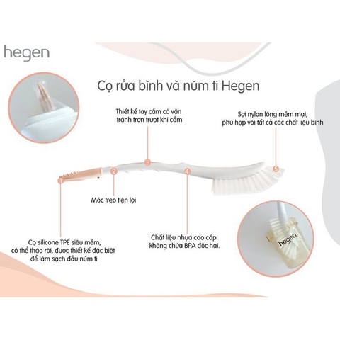 HEGEN - Cọ rửa bình sữa và núm ti Hegen -