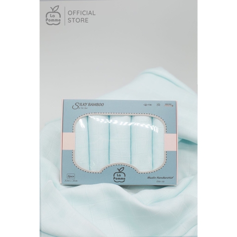 (FS) LP - K001 Set 5 Khăn sữa sợi tre lụa (30x30) - Xanh Pastel
