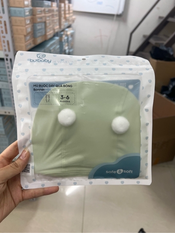 (0M-6M) BU - Mũ Buộc dây Quả bông Bonnet Muda - ABC1943QB