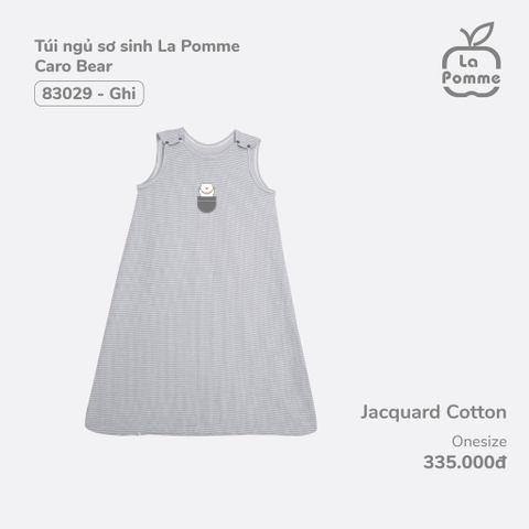 (0M-6M) LP - Túi ngủ sơ sinh La Pomme Caro Bear - Ghi