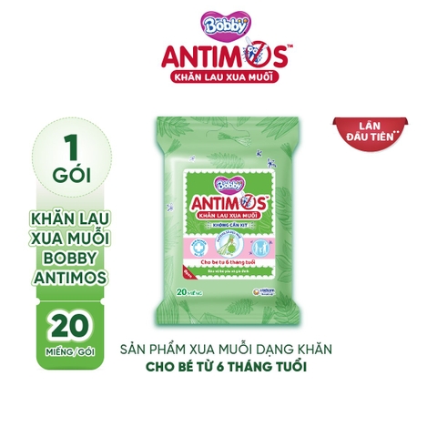 VV - Khăn lau xua muỗi Bobby 20 miếng -