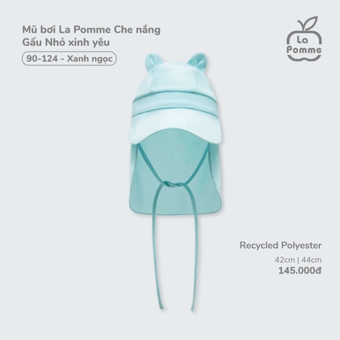 (4252CM) LP - Mũ bơi La Pomme Che nắng Gấu Nhỏ xinh yêu - Xanh ngọc