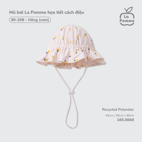 (44cm-48cm) LP - Mũ bơi La Pomme họa tiết cách điệu - Hồng (cam)