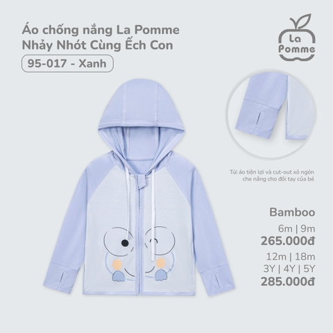 (6M-4Y) LP - Áo chống nắng La Pomme Nhảy Nhót Cùng Ếch Con - Xanh