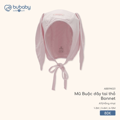 (NB-1M) BU - Mũ Buộc dây tai thỏ Bonnet ABB194321 - Hồng nhạt