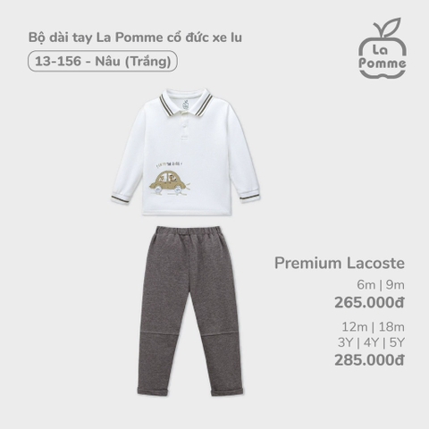 (6M-4Y) LP - Bộ dài tay La Pomme cổ đức xe lu - Nâu