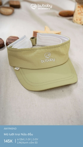 (6M-3Y) BU - Mũ lưỡi trai Nửa đầu - Xanh cốm 03