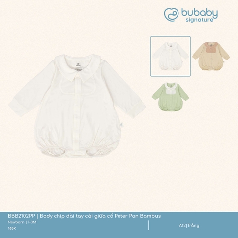 (NB-1M) BU S30 - Body chip dài tay cài giữa cổ Peter Pan Bambus - BBB2102PP