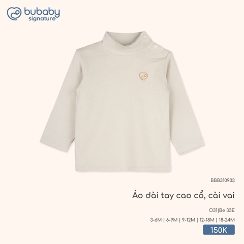 (3M-18M) BU - Áo dài tay cao cổ, cài vai BBB310903 - Be 33E