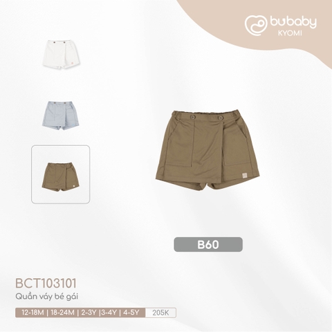 (12M-4Y) BU - Quần váy bé gái BCT103101 - Nâu vàng B60