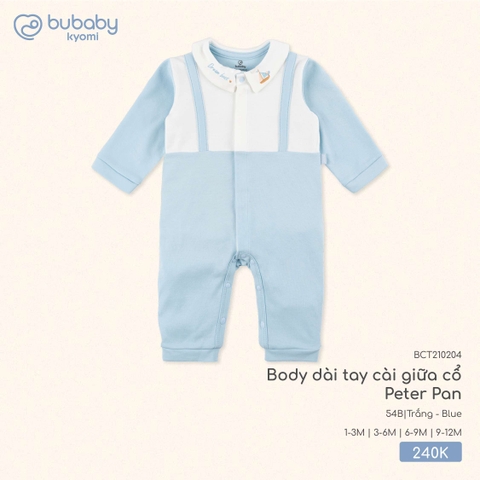 (1M-9M) BU - Body dài tay cài giữa cổ Peter Pan BCT210204 - Trắng