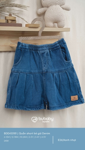 (6M-4Y) BU - Quần short bé gái Denim BDE433101 - Xanh nhạt