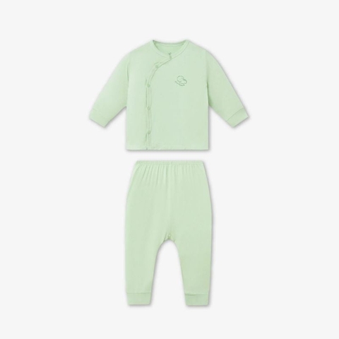 (NB-3M) LP - Bộ Dài Tay La Pomme Cúc lệch Dreamy Baby - Xanh BD