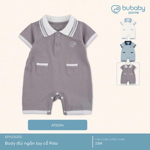 (1M-9M) BU S10 - Body đùi ngắn tay cổ Polo - BPN230302