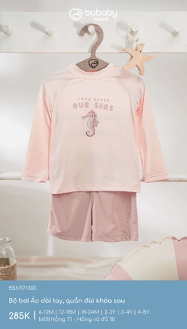 (6M-4Y) BU S30 - Bộ bơi Áo dài tay, quần đùi khóa sau - BSM171300