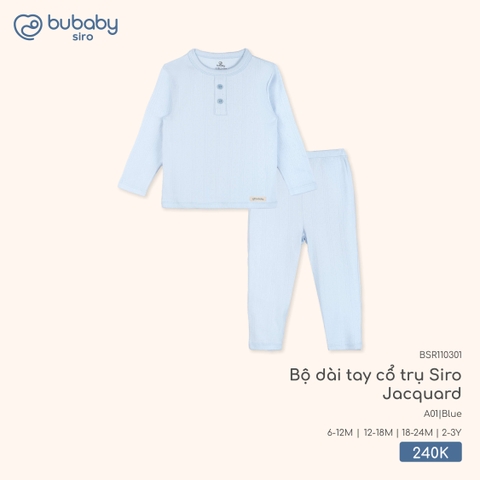 (6M-2Y) BU - Bộ dài tay cổ trụ Siro Jacquard - BSR110301
