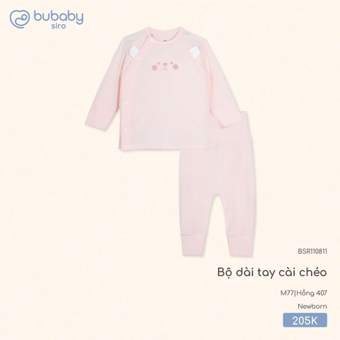 (NB-3M) BU - Bộ dài tay cài chéo BSR110811 - Hồng 407