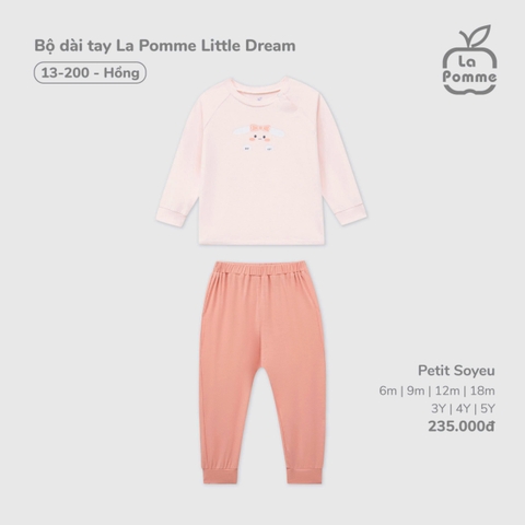 (6M-4Y) LP - Bộ dài tay La Pomme Little Dream - Hồng