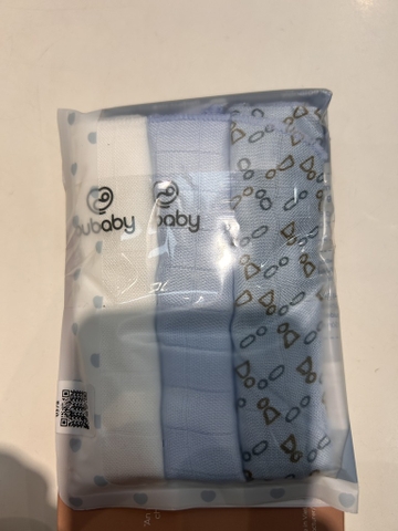 (FS) BU S30 - Khăn sữa muslin Pack 3 (30x30cm) - Trắng