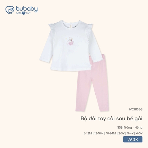 (12M-4Y) BU S30 - Bộ dài tay cài sau bé gái - IVC1110BG