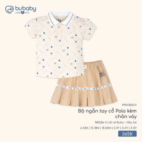 (6M-4Y) BU - Bộ ngắn tay cổ Polo kèm chân váy - PPN1303VY
