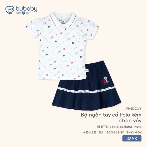 (6M-4Y) BU - Bộ ngắn tay cổ Polo kèm chân váy - PPN1303VY