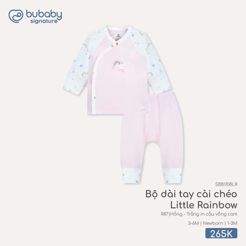 (NB-3M) BU - Bộ dài tay cài chéo Little Rainbow - SBB1108LR