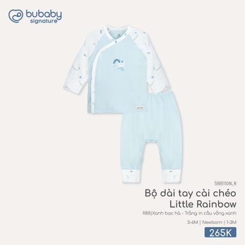 (NB-3M) BU - Bộ dài tay cài chéo Little Rainbow - SBB1108LR
