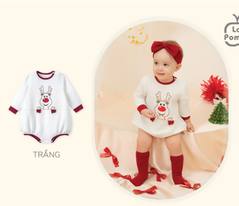 (3M-18M) LP - Body dài tay La Pomme mềm mại - Trắng