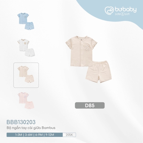 (1M-9M) BU - Bộ ngắn tay cài giữa Bambus BBB130203 - Be D85
