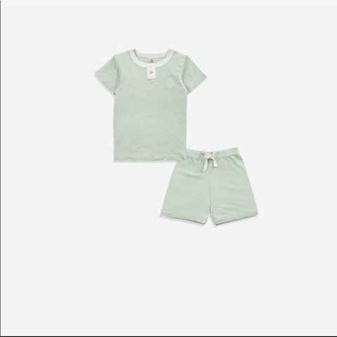 (12M-4Y) BU - Bộ ngắn tay cổ trụ Siro BSR130301 - Xanh matcha