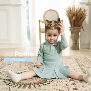 (6M-3Y) BU - Chân váy ngắn xếp ly Ponie BPN531801 - Xanh ghi