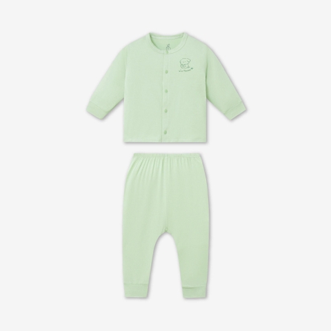 (NB-3M) LP - Bộ Dài Tay La Pomme Cúc giữa Dreamy Baby - Xanh DB
