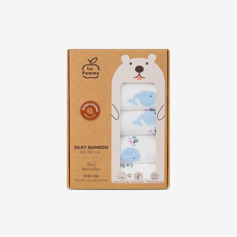 (FS) LP - K001 Set 5 Khăn sữa sợi tre lụa (30x30) - Cá heo
