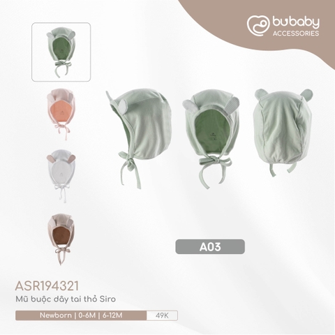 (Newborn) BU - Mũ Buộc dây tai thỏ Siro ASR194321 - Xanh matcha