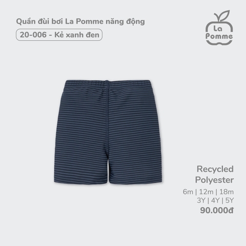 (6M-4Y) LP - Quần đùi bơi La Pomme năng động - Kẻ xanh đen