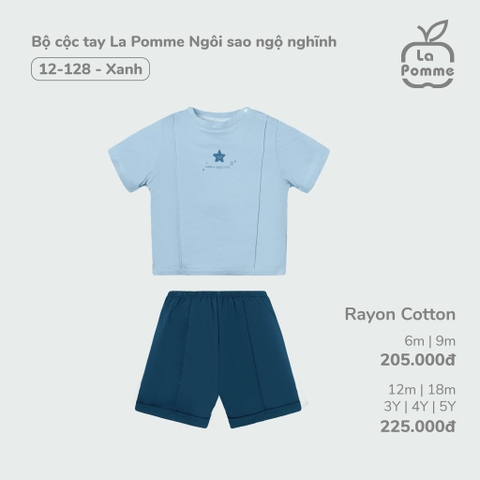 (6M-4Y) LP - Bộ cộc tay La Pomme Ngôi sao ngộ nghĩnh - Xanh (Tím than)