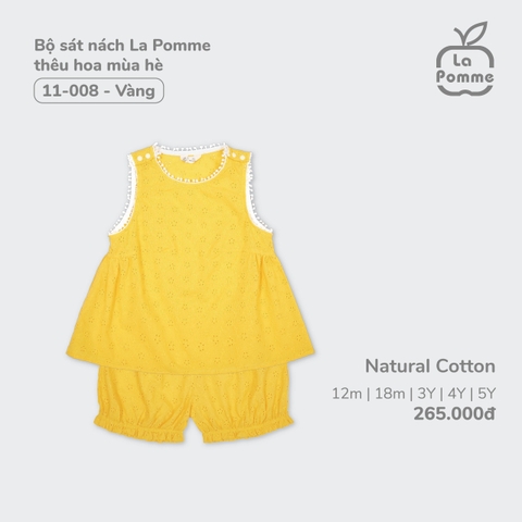 (12M-4Y) LP S40 - Bộ sát nách La Pomme thêu hoa mùa hè - Vàng thêu hoa