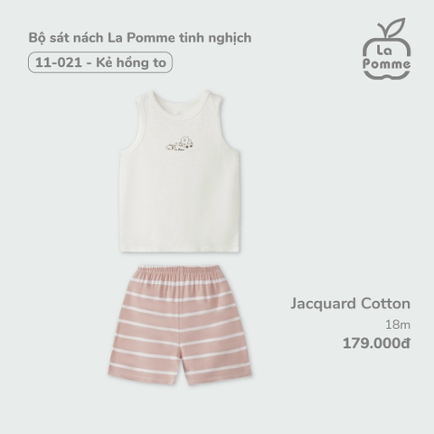 (6M-18M) LP - Bộ sát nách La Pomme tinh nghịch - Kẻ hồng