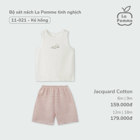(6M-18M) LP S40 - Bộ sát nách La Pomme tinh nghịch - Kẻ Hồng to TN
