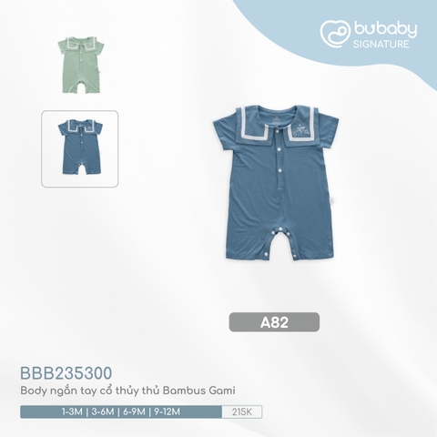 (1M-9M) BU - Body ngắn tay cổ thủy thủ Bambus Gami BBB235300 - Xanh đậm