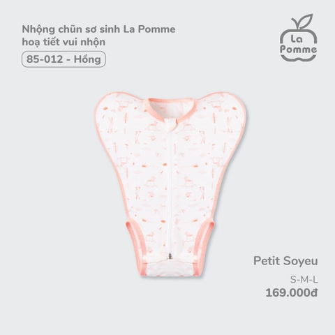 (SML) LP - Nhộng chũn chip ngủ sơ sinh La Pomme hoạ tiết - Hồng