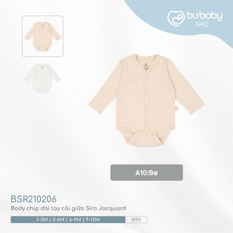 (1M-9M) BU - Body chip dài tay cài giữa Siro Jacquard BSR210206 - Be