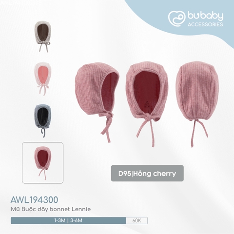 (1M-3M) BU - Mũ Buộc dây bonnet Lennie AWL194300 - Hồng cherry
