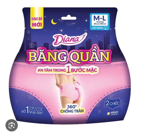 YSM - Băng vệ sinh dạng quần 360 độ Diana M- L ( Gói 2 chiếc) -