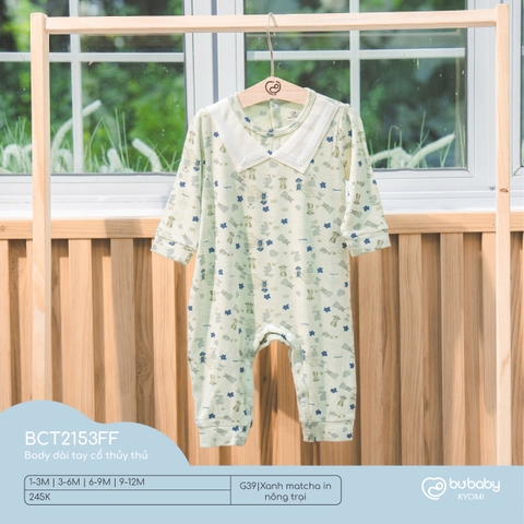 (1M-9M) BU - Body dài tay cổ thủy thủ BCT2153FF - Xanh matcha in nông trại