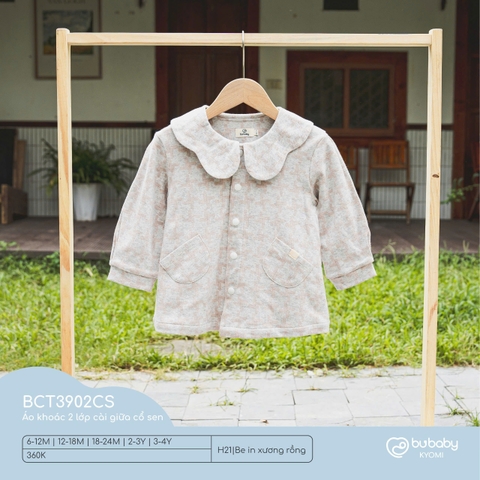 (6M-3Y) BU S25 - Áo khoác 2 lớp cài giữa cổ sen BCT3902CS - Be in xương rồng